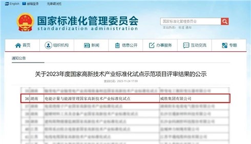 喜訊|威勝集團(tuán)榮獲2023年度“國家高新技術(shù)產(chǎn)業(yè)標(biāo)準(zhǔn)化試點示范”稱號！